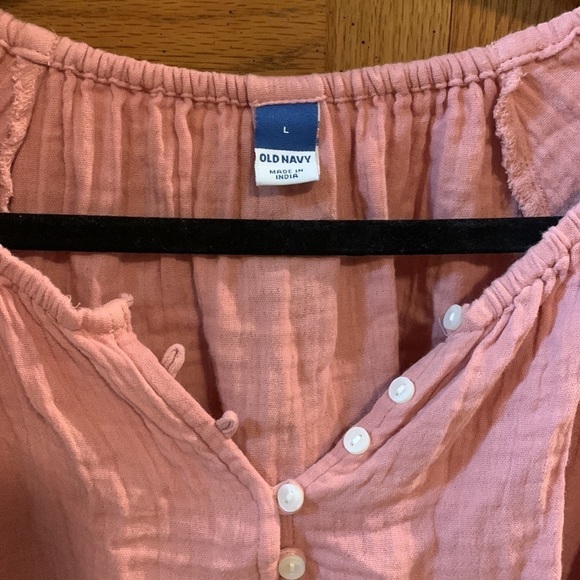 Old Navy Pink Long Sleeve Blouse - Picture 2 of 4
